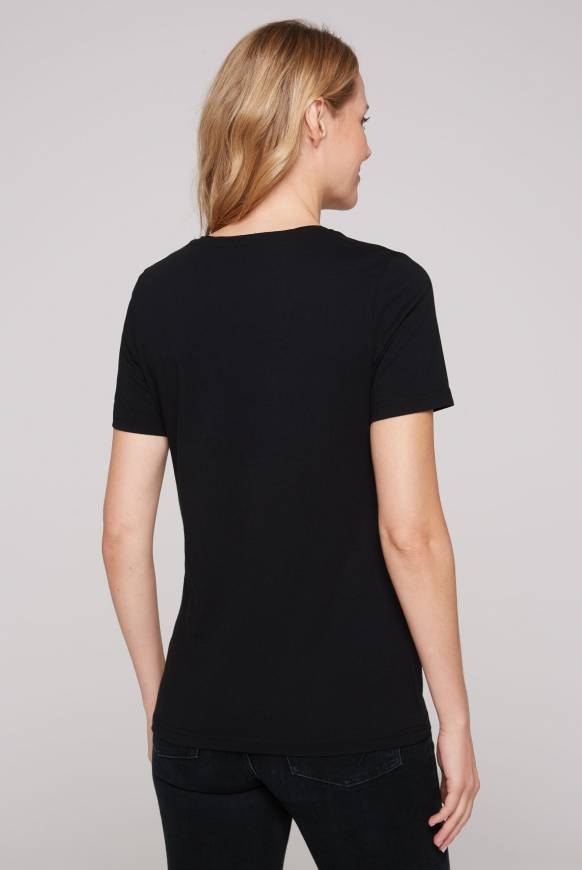 Soccx T-Shirt Mit V-Ausschnitt Und Label Print Black