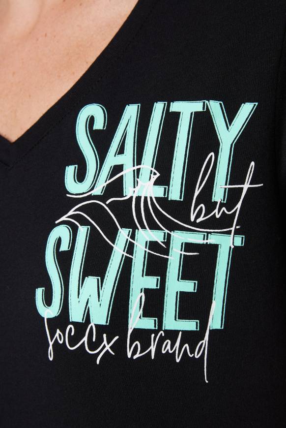 Soccx T-Shirt Mit V-Ausschnitt Und Label Print Black