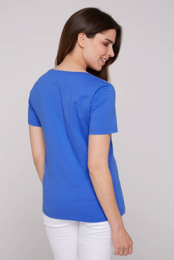 Soccx T-Shirt Mit V-Ausschnitt Und Logo Artwork Deep Sky