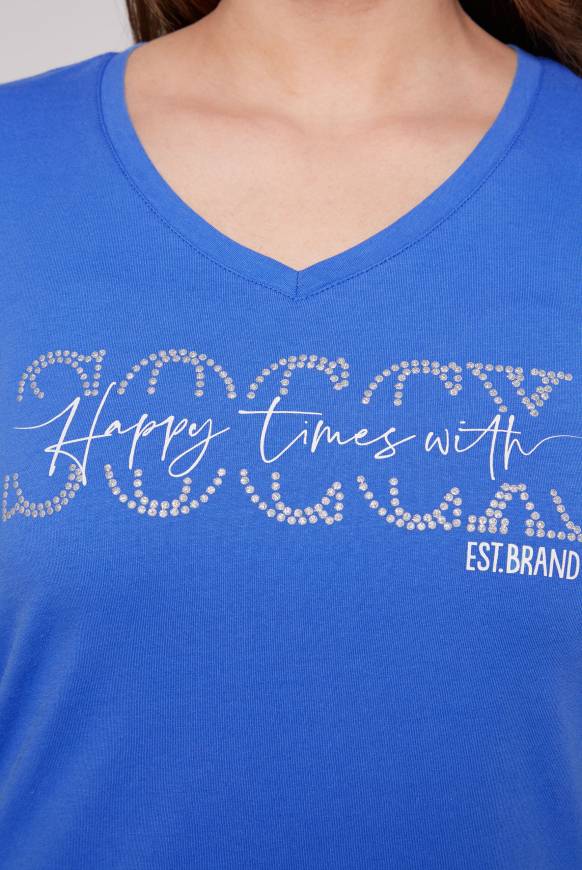 Soccx T-Shirt Mit V-Ausschnitt Und Logo Artwork Deep Sky