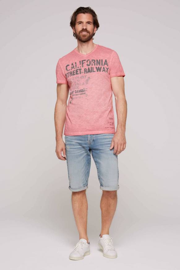 Soccx T-Shirt Mit V-Neck Im Vintage Style Sunrise M