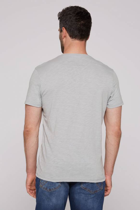 Soccx T-Shirt Mit V-Neck Und Print Artwork Cozy Blue S