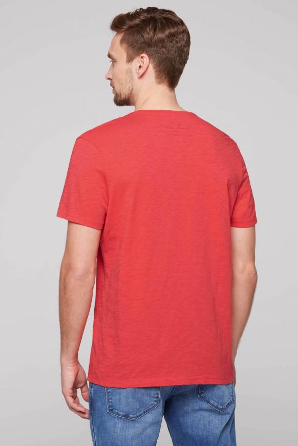 Soccx T-Shirt Mit V-Neck Und Print Artwork Skipper Red