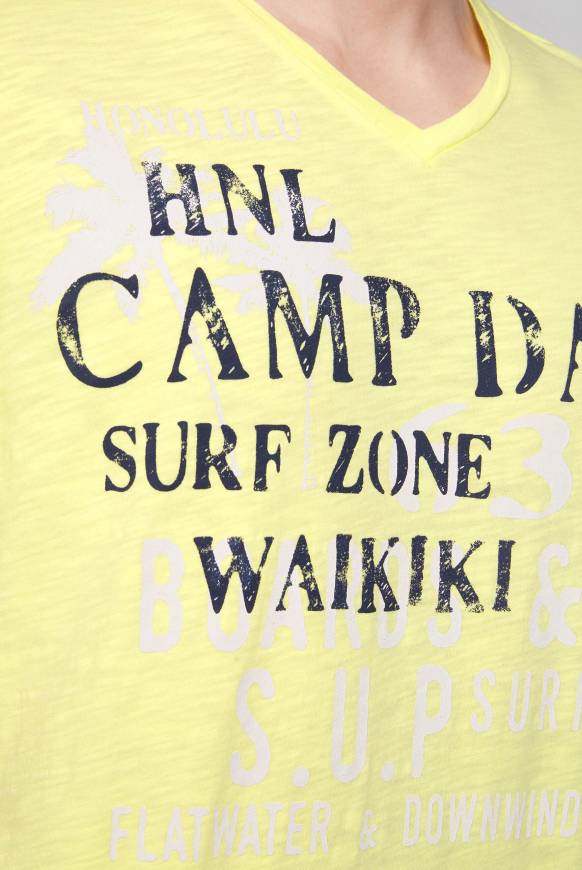 Soccx T-Shirt Mit V-Neck Und Print Artwork Sunlight S