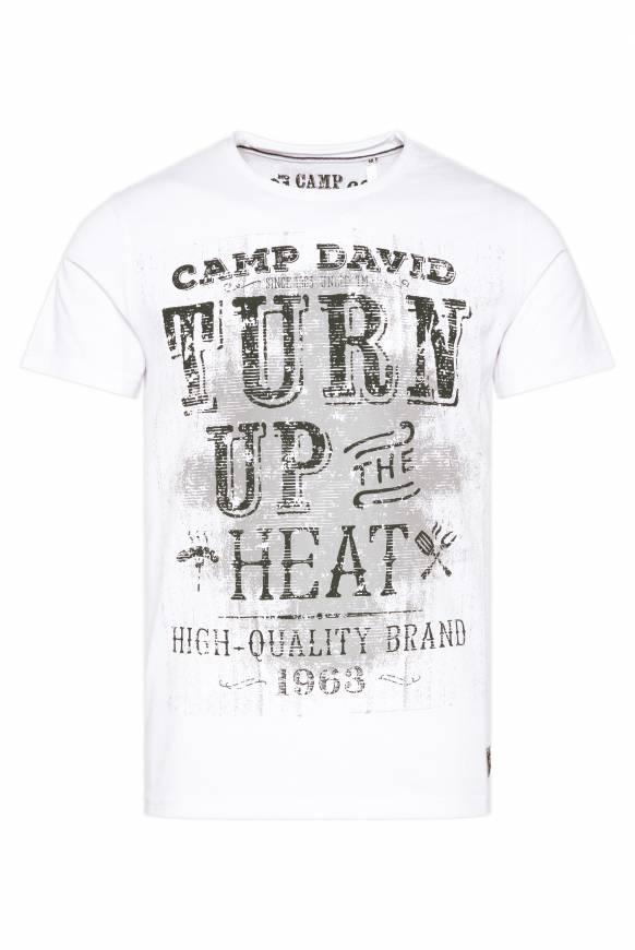 Soccx T-Shirt Rundhals Mit Label Print Opticwhite S