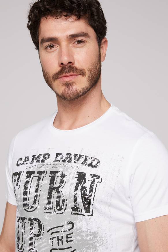 Soccx T-Shirt Rundhals Mit Label Print Opticwhite S