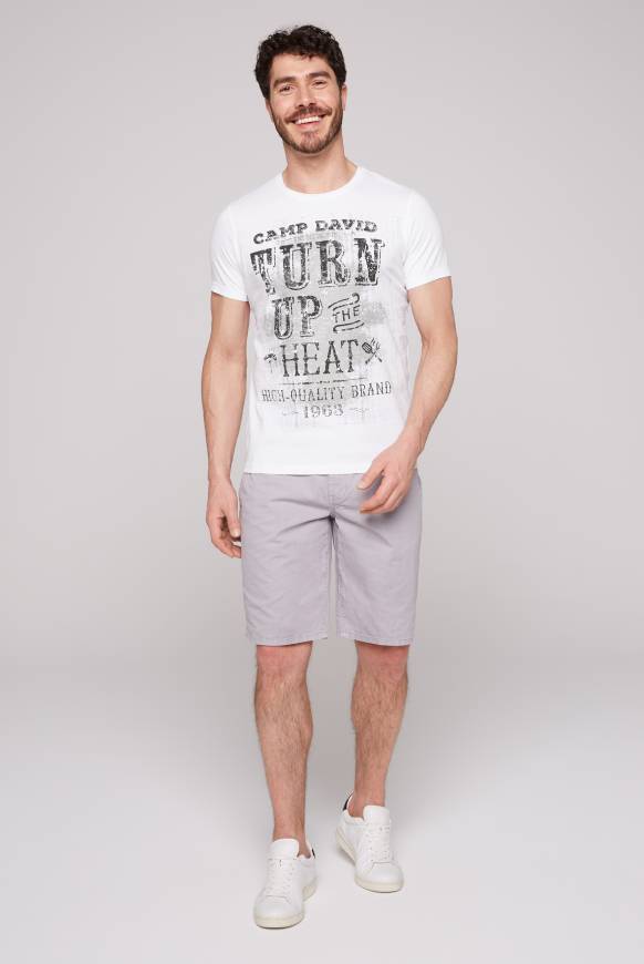 Soccx T-Shirt Rundhals Mit Label Print Opticwhite S