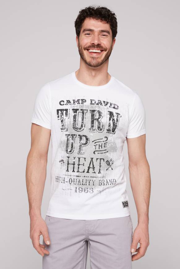Soccx T-Shirt Rundhals mit Label Print opticwhite S