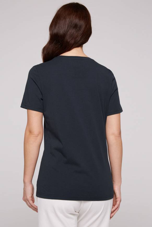 Soccx T-Shirt Rundhals Mit Logo Artwork Classic Navy