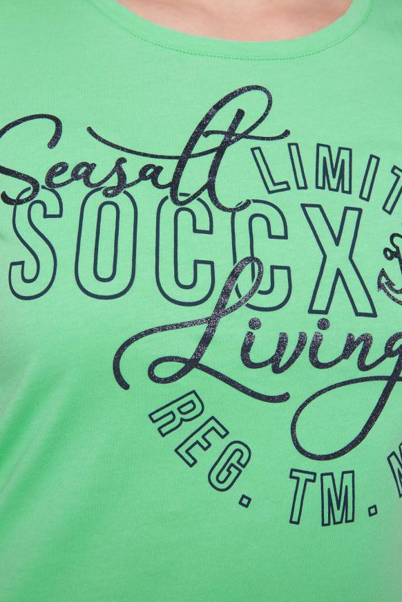 Soccx T-Shirt Rundhals Mit Logo Artwork Regatta Green