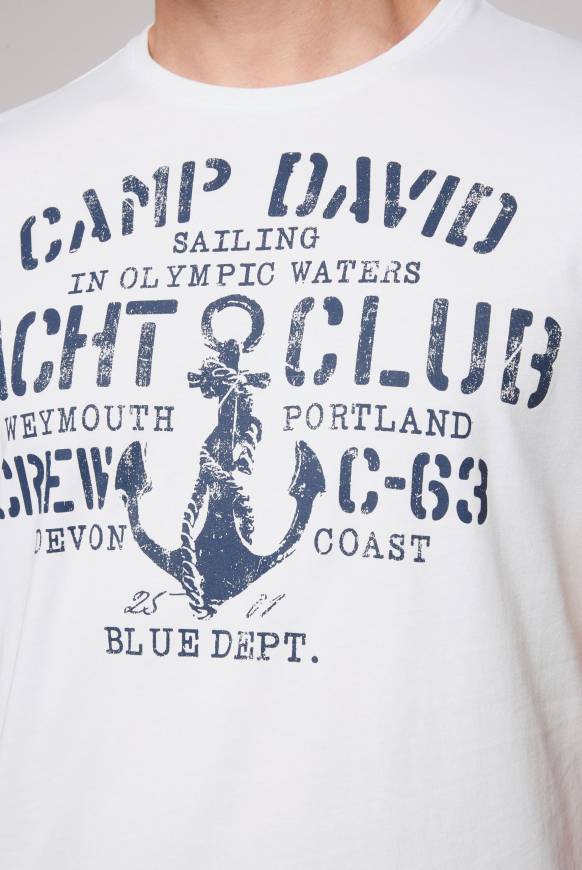 Soccx T-Shirt Rundhals Mit Used Print Opticwhite XXL