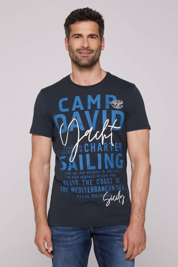 Soccx T-Shirt Rundhals mit Yacht Print classic navy S