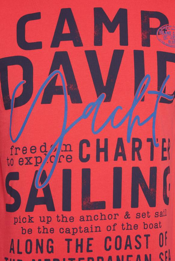 Soccx T-Shirt Rundhals Mit Yacht Print Skipper Red S