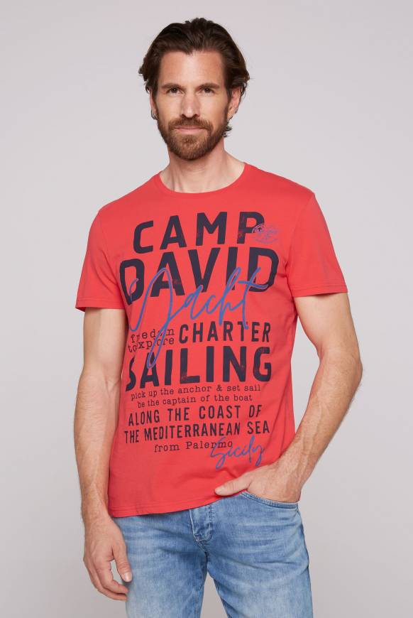 Soccx T-Shirt Rundhals mit Yacht Print skipper red S