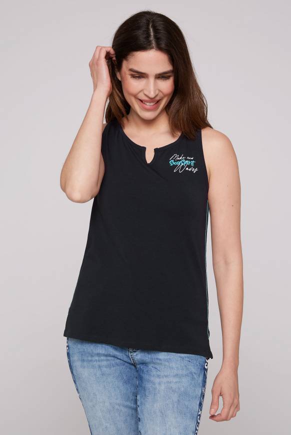 Soccx Trägershirt mit offenem Rundhalsausschnitt blue navy XXXL