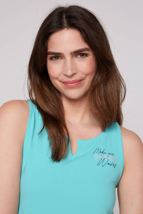 Soccx Trägershirt Mit Offenem Rundhalsausschnitt Lagoon Blue