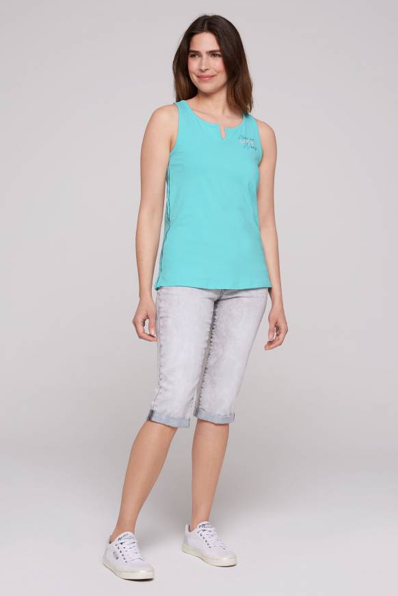 Soccx Trägershirt Mit Offenem Rundhalsausschnitt Lagoon Blue