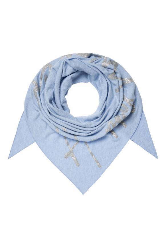 Soccx Triangle-Tuch Aus Flauschstrick Mit Print Cool Blue