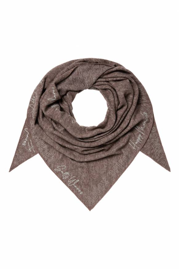Soccx Triangle-Tuch Aus Flauschstrick Mit Print Dark Mocha