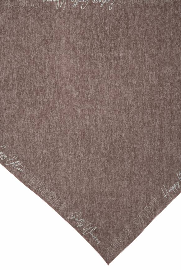 Soccx Triangle-Tuch Aus Flauschstrick Mit Print Dark Mocha
