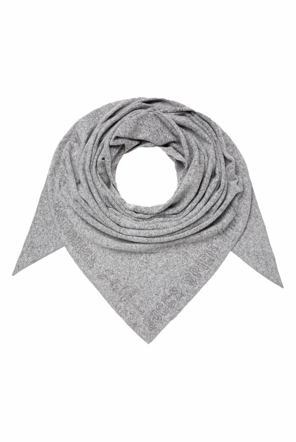 Soccx Triangle-Tuch Aus Flauschstrick Mit Print Grey Melange
