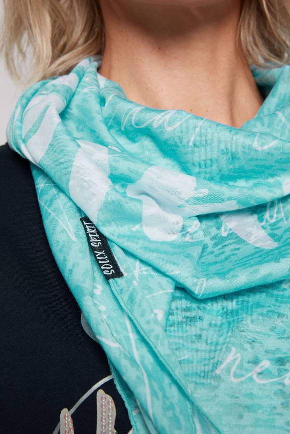 Soccx Triangle-Tuch Mit Ausbrenner-Muster Lagoon Blue