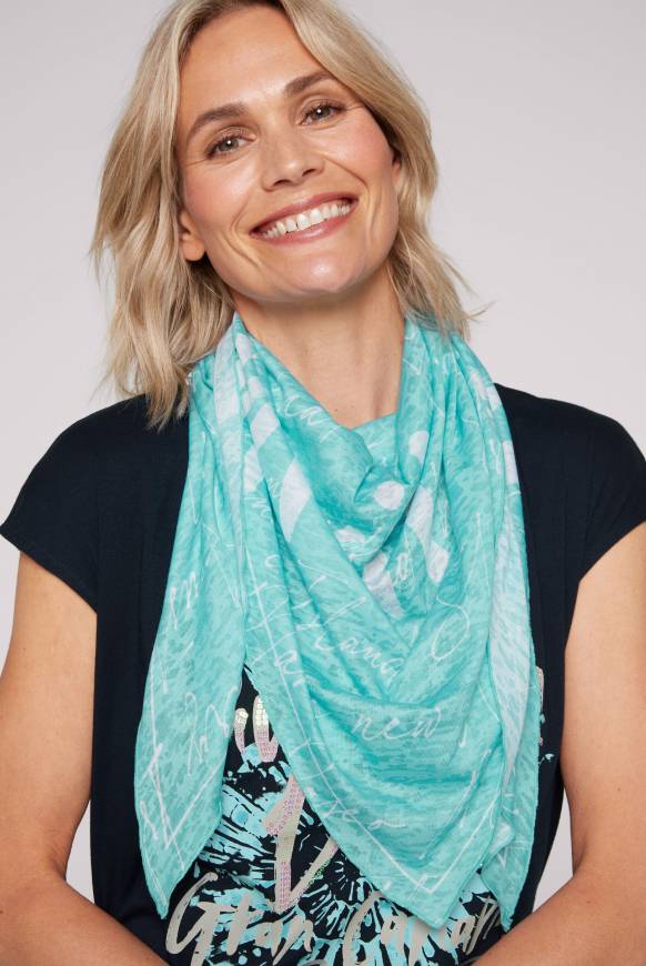 Soccx Triangle-Tuch mit Ausbrenner-Muster lagoon blue