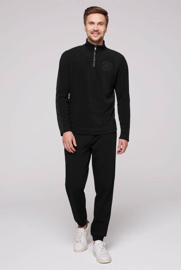 Soccx Troyer-Fleeceshirt Mit Tapes Und Prägedrucken Black