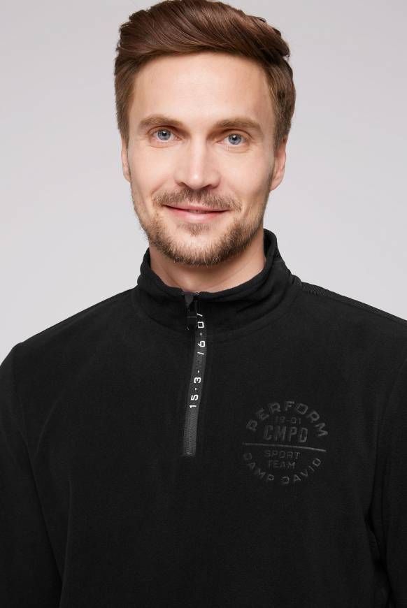 Soccx Troyer-Fleeceshirt Mit Tapes Und Prägedrucken Black