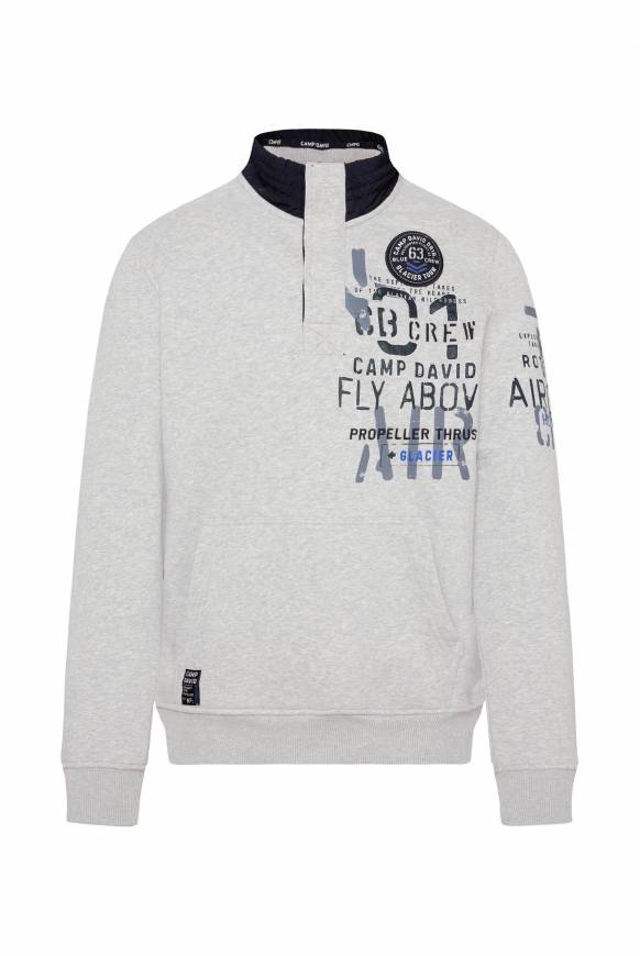 Soccx Troyer-Sweatshirt Mit Artworks Granite Melange