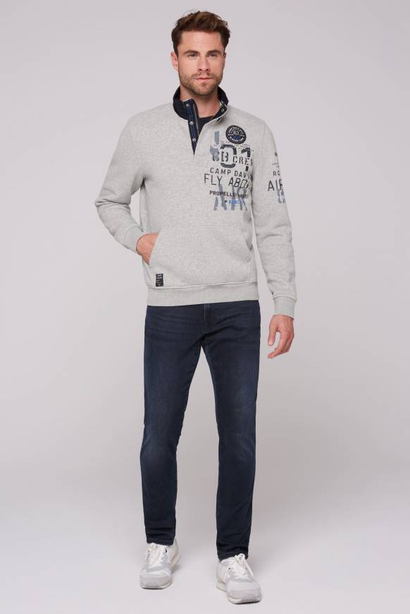 Soccx Troyer-Sweatshirt Mit Artworks Granite Melange