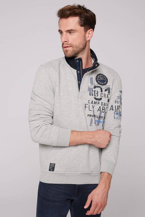 Soccx Troyer-Sweatshirt mit Artworks granite melange