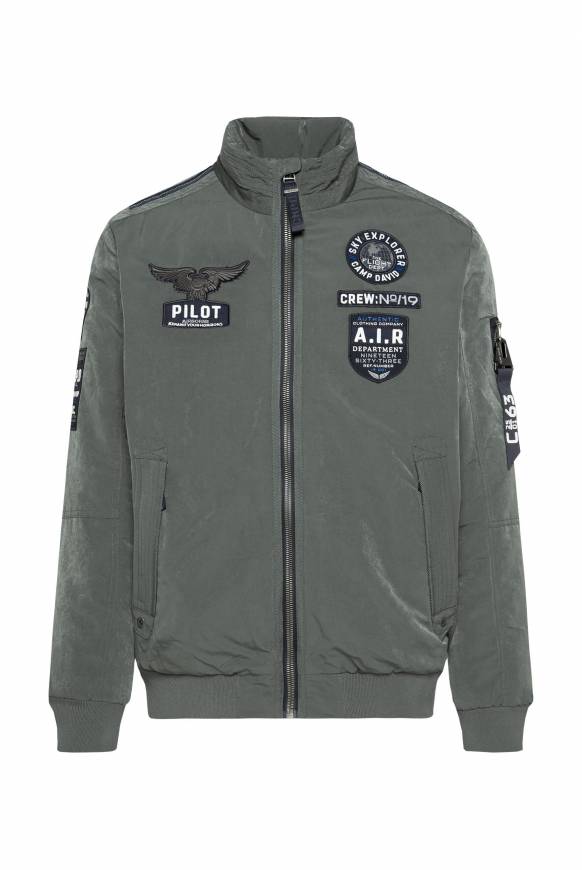Soccx Wattierter Fliegerblouson Mit Patches Khale Green
