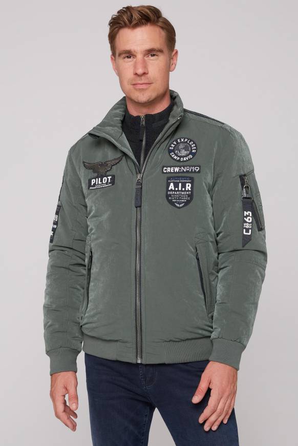 Soccx Wattierter Fliegerblouson mit Patches khale green
