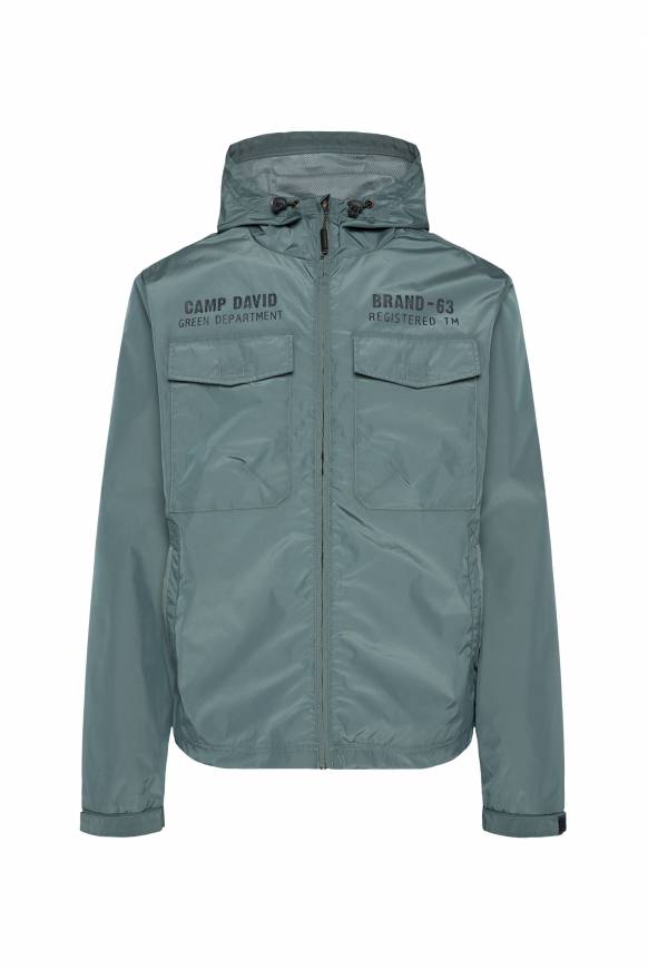 Soccx Windbreaker-Jacke Mit Kapuze Und Rückenprint Teal