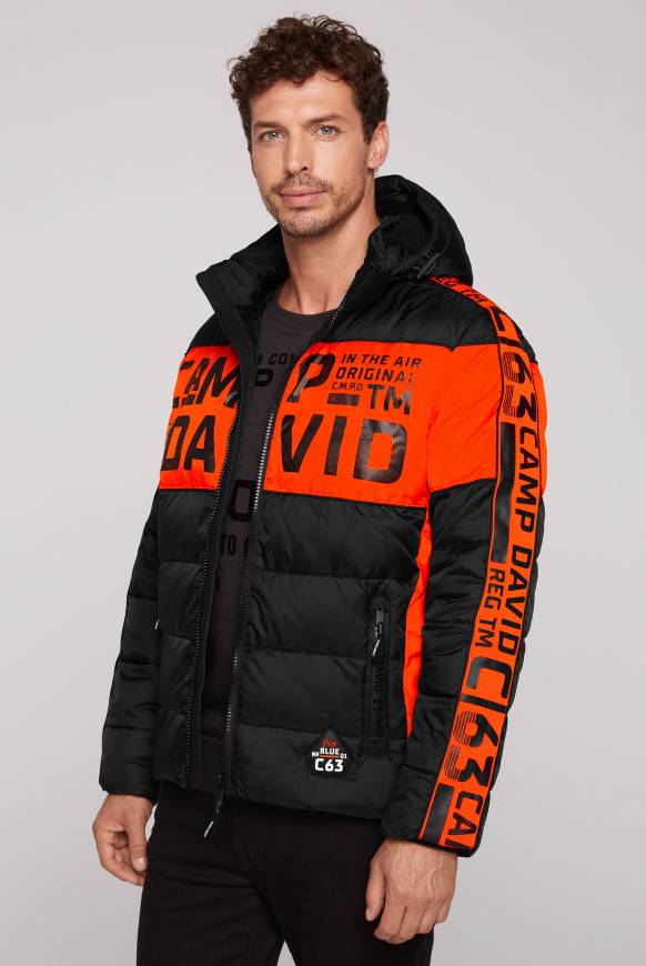 Soccx Winterjacke mit Colour-Blocking und Logo-Design black