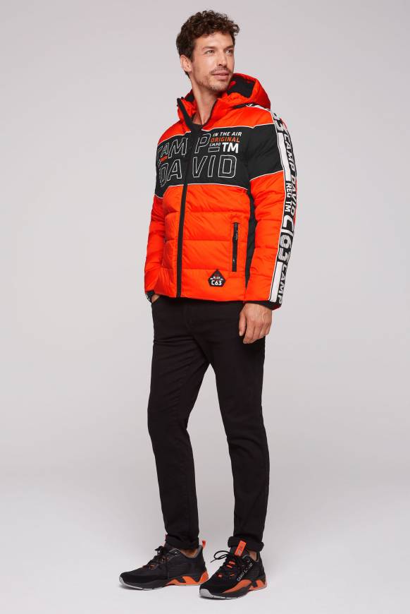 Soccx Winterjacke Mit Colour-Blocking Und Logo-Design Signal Orange