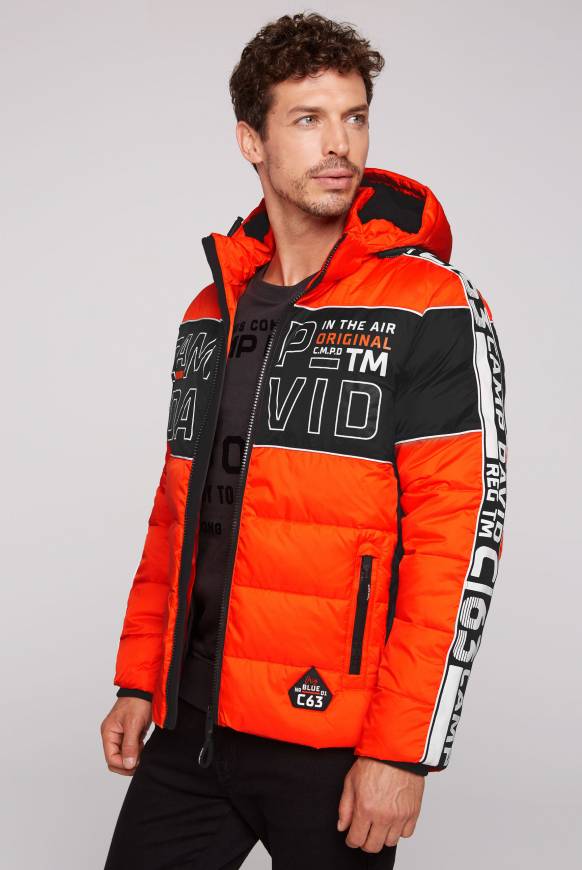 Soccx Winterjacke Mit Colour-Blocking Und Logo-Design Signal Orange