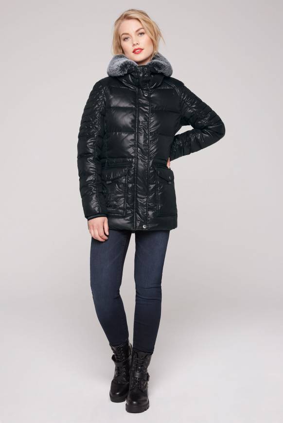 Soccx Winterjacke Mit Hohem Kragen Und Steppmuster Black