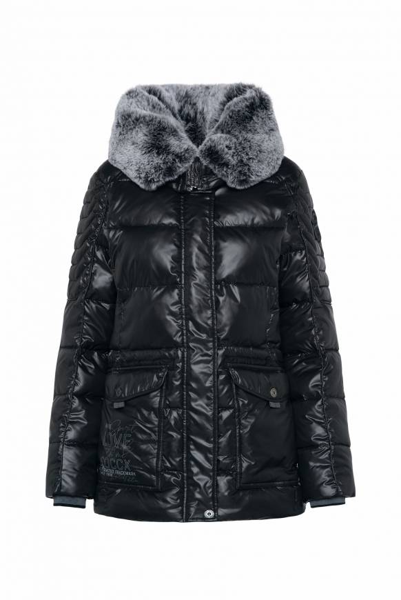 Soccx Winterjacke Mit Hohem Kragen Und Steppmuster Black