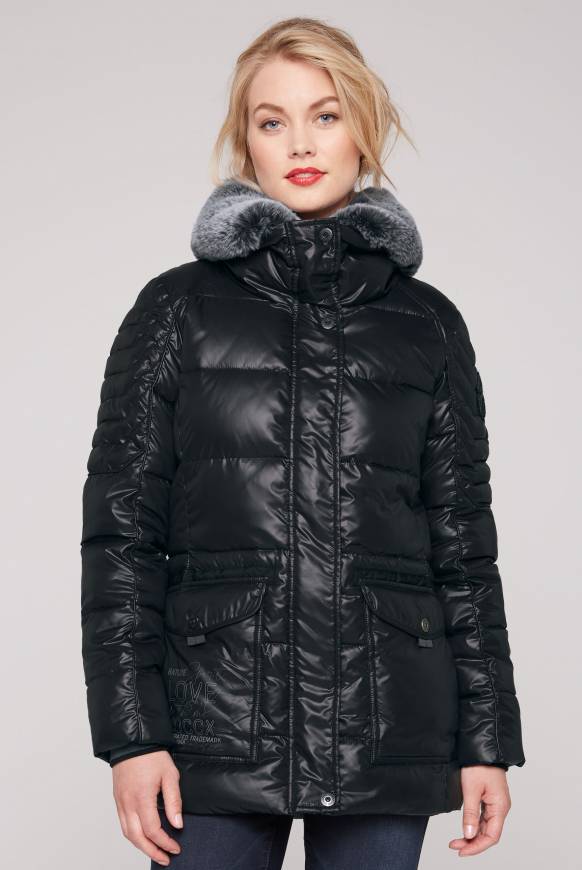Soccx Winterjacke mit hohem Kragen und Steppmuster black