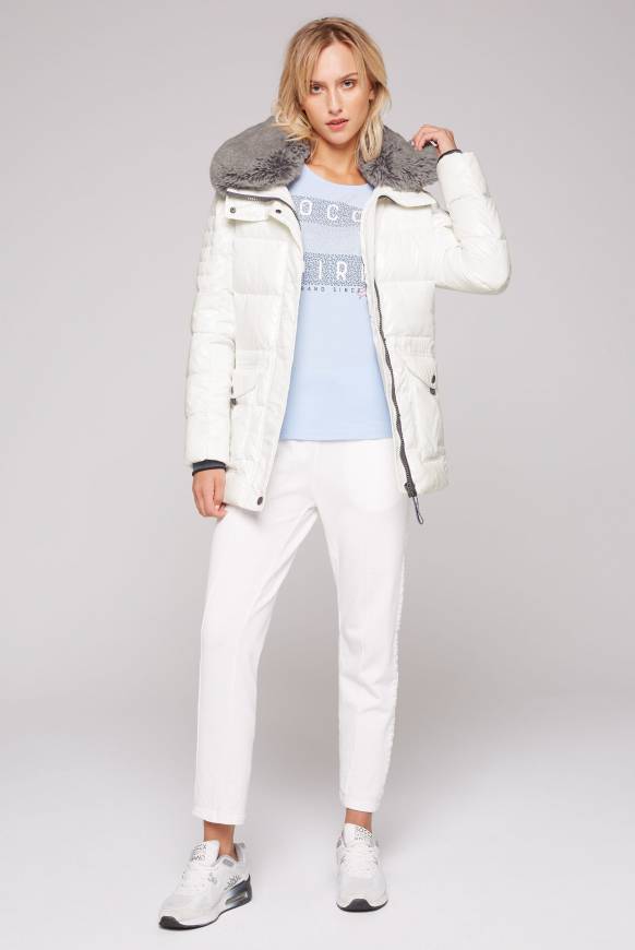Soccx Winterjacke Mit Hohem Kragen Und Steppmuster Ivory