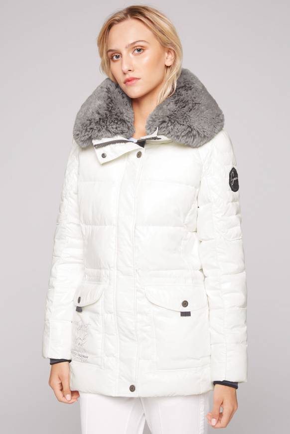 Soccx Winterjacke mit hohem Kragen und Steppmuster ivory
