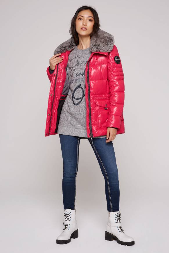Soccx Winterjacke Mit Hohem Kragen Und Steppmuster Red Glow