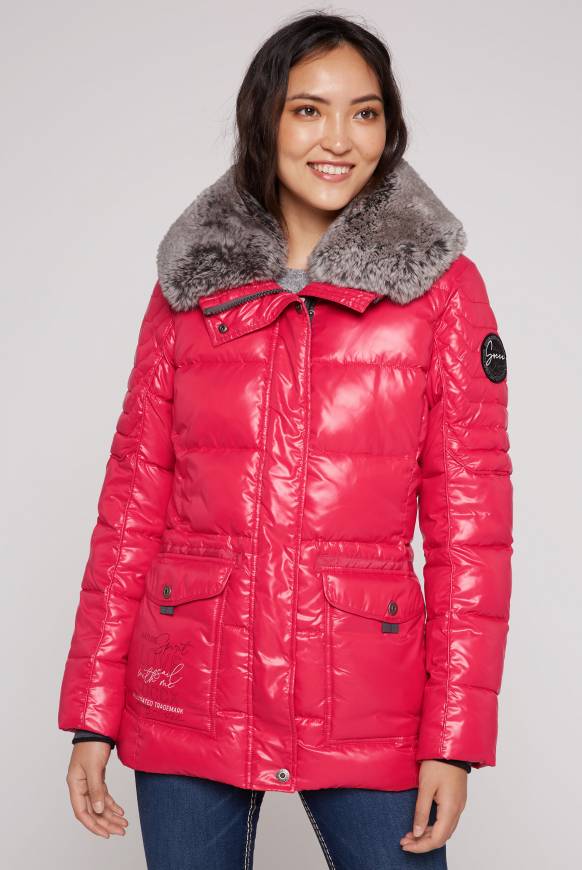 Soccx Winterjacke mit hohem Kragen und Steppmuster red glow