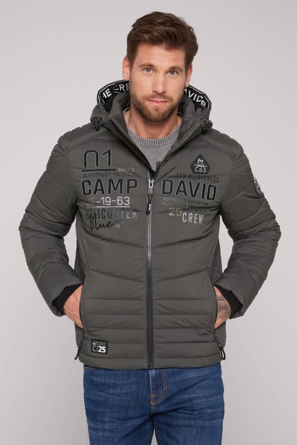 Soccx Winterjacke mit Kapuze im Ski-Design dark anthra
