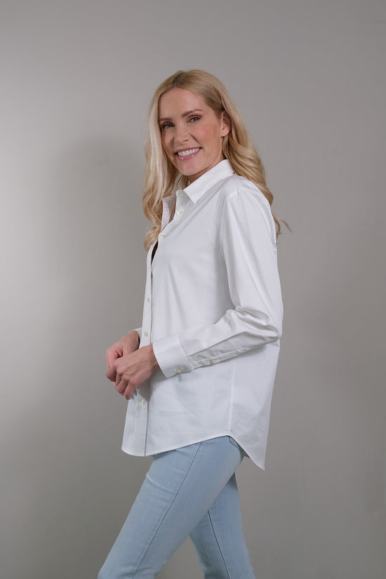 Soluzione Lockere Hemdbluse Mit Aufgesetzter Knopfleiste