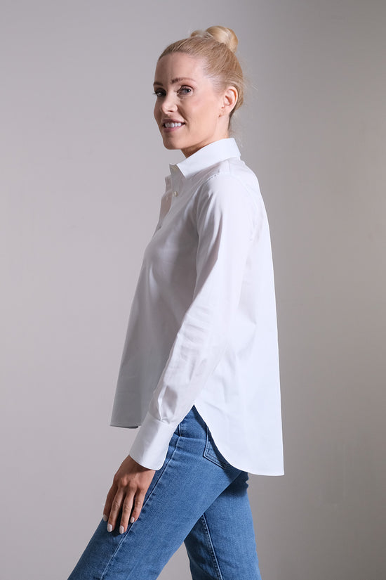 Soluzione Basic Bluse Mit Gerundetem Saum