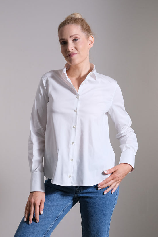 Soluzione Basic Bluse mit gerundetem Saum