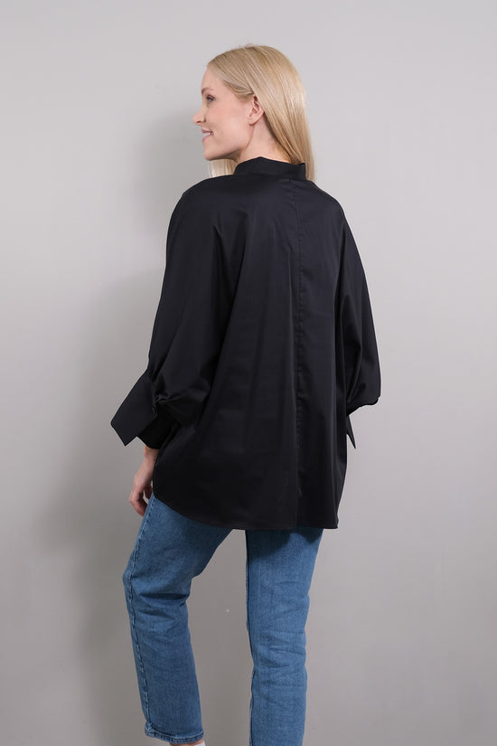 Soluzione Bluse Mit 7/8 Ballonärmel Bianca